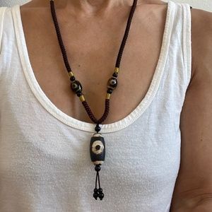 Unique Corded & Bead Necklace